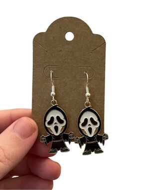 Ghost Face Dangle Earrings - scream